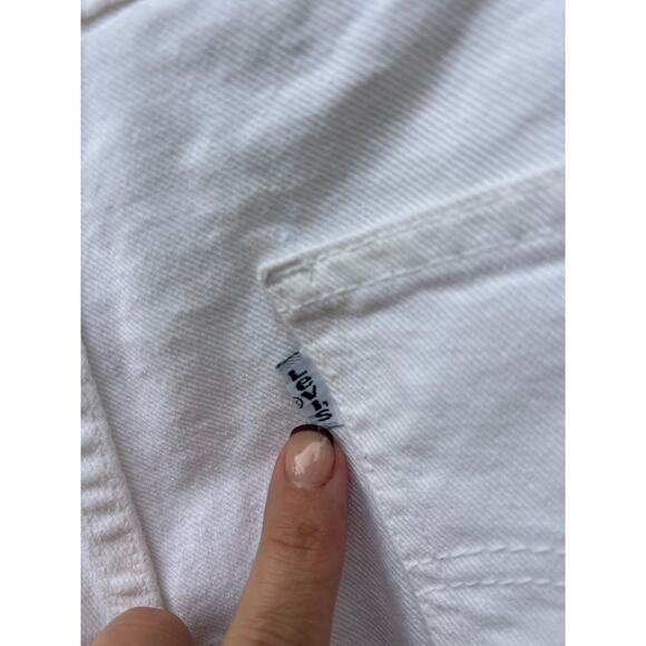 Vintage Levi's L2 White‎ High Waisted Wide Leg Jeans Double Button Zip Fly Sz 10 - Picture 9 of 11